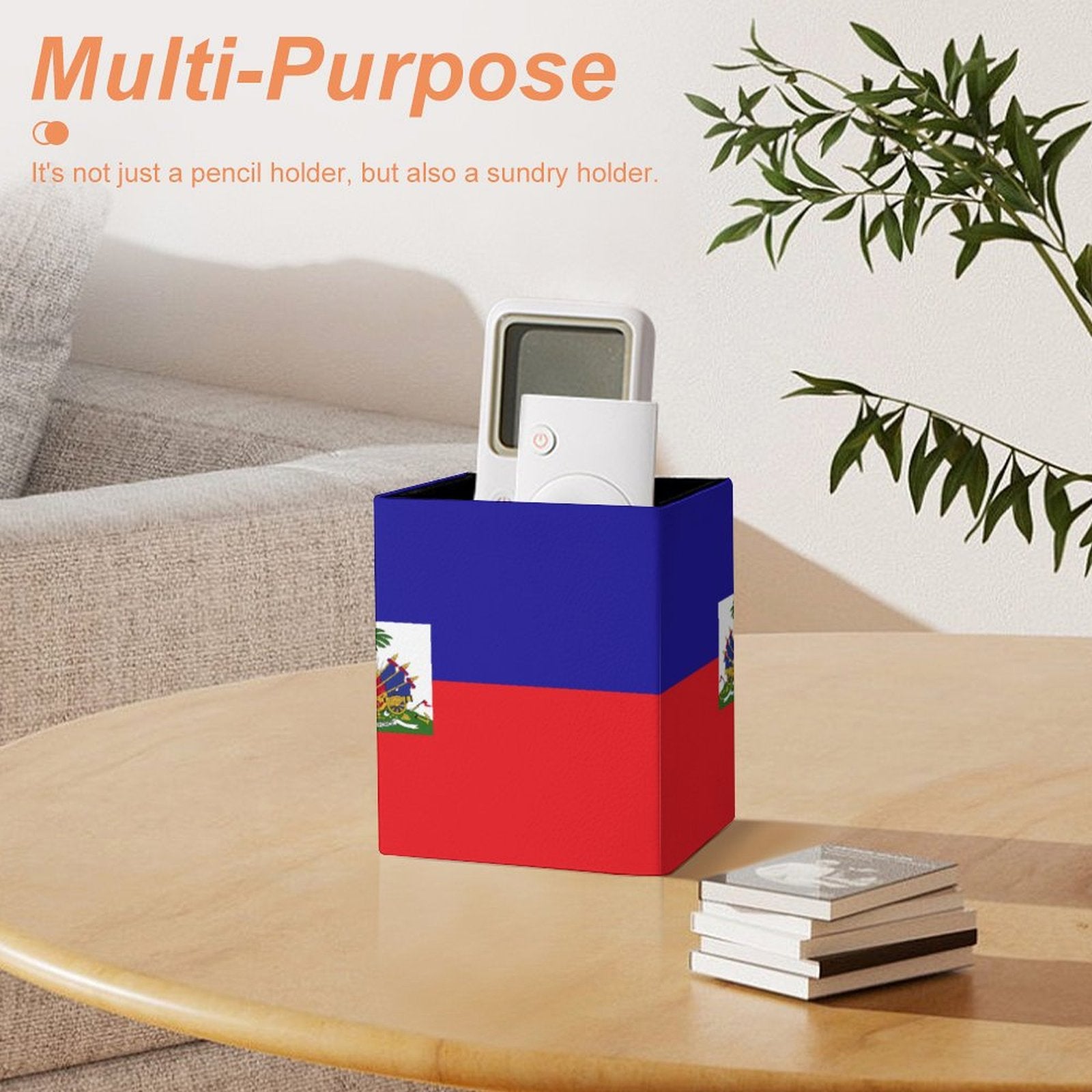 Haiti Flag Square Pen Holder