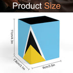 St Lucia Flag Square Pen Holder