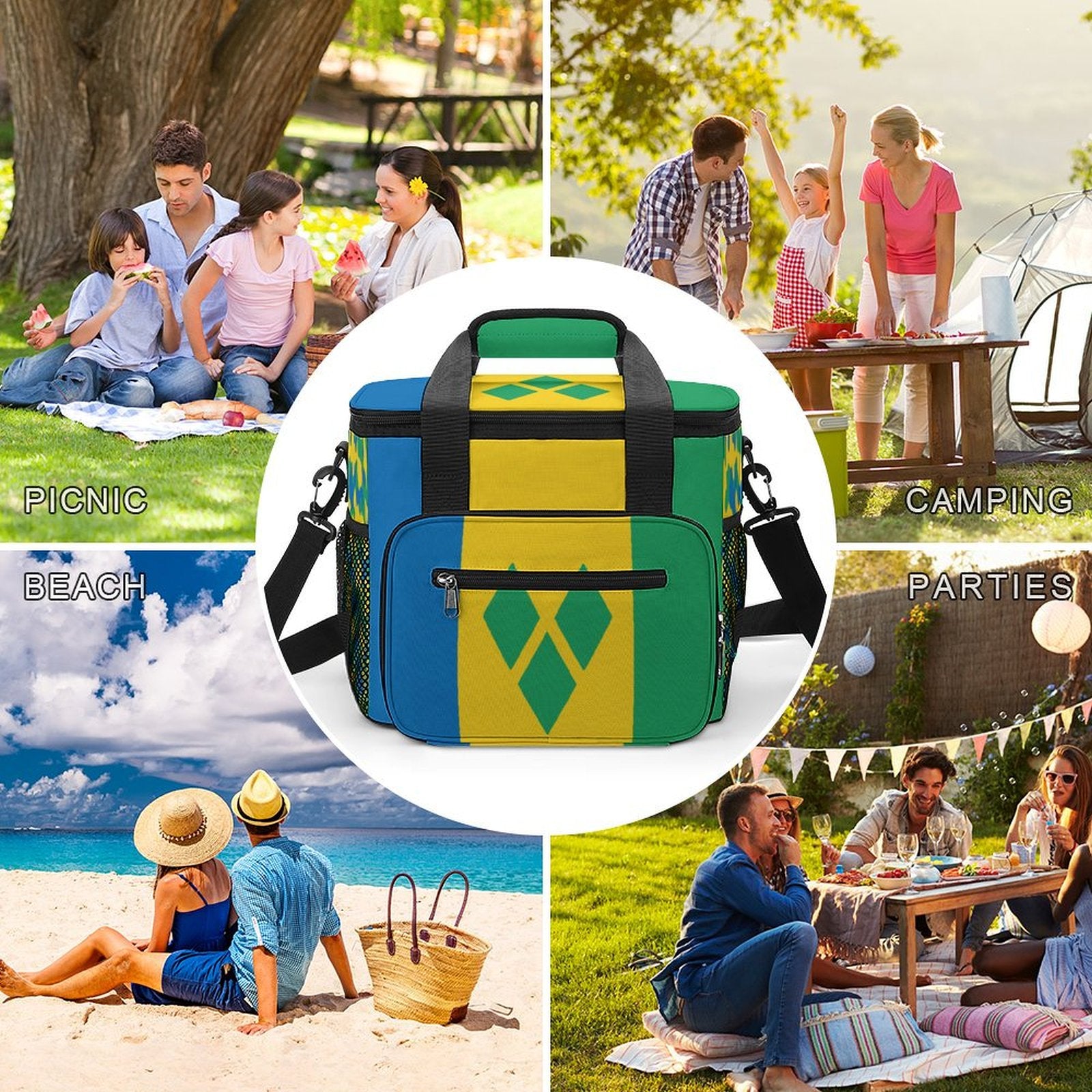 St Vincent & The Grenadines Flag Insulated Cooler Bag