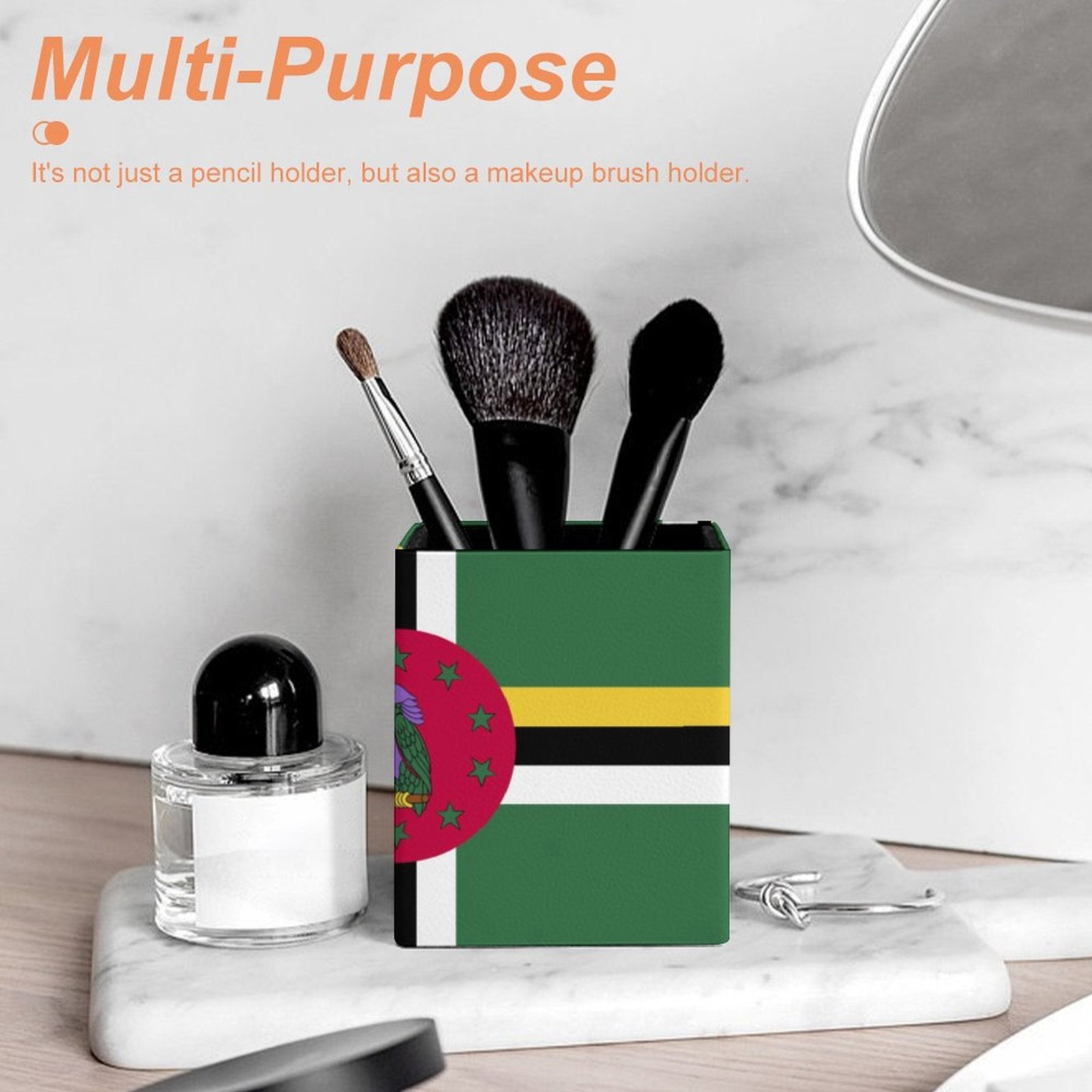Dominica Flag Square Pen Holder