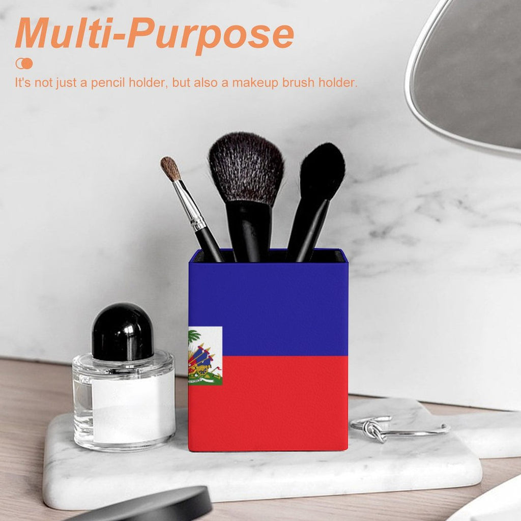 Haiti Flag Square Pen Holder