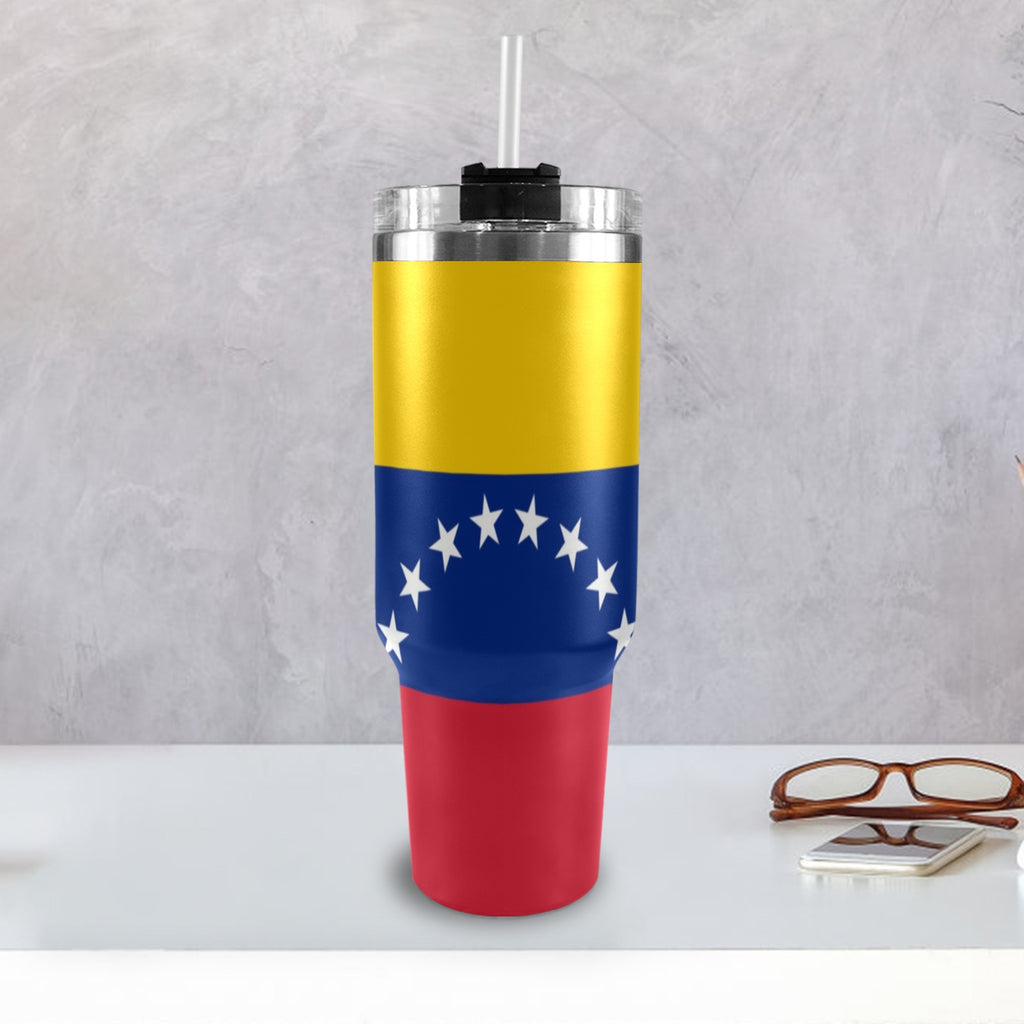Venezuela Flag 40oz Tumbler with Black Handle