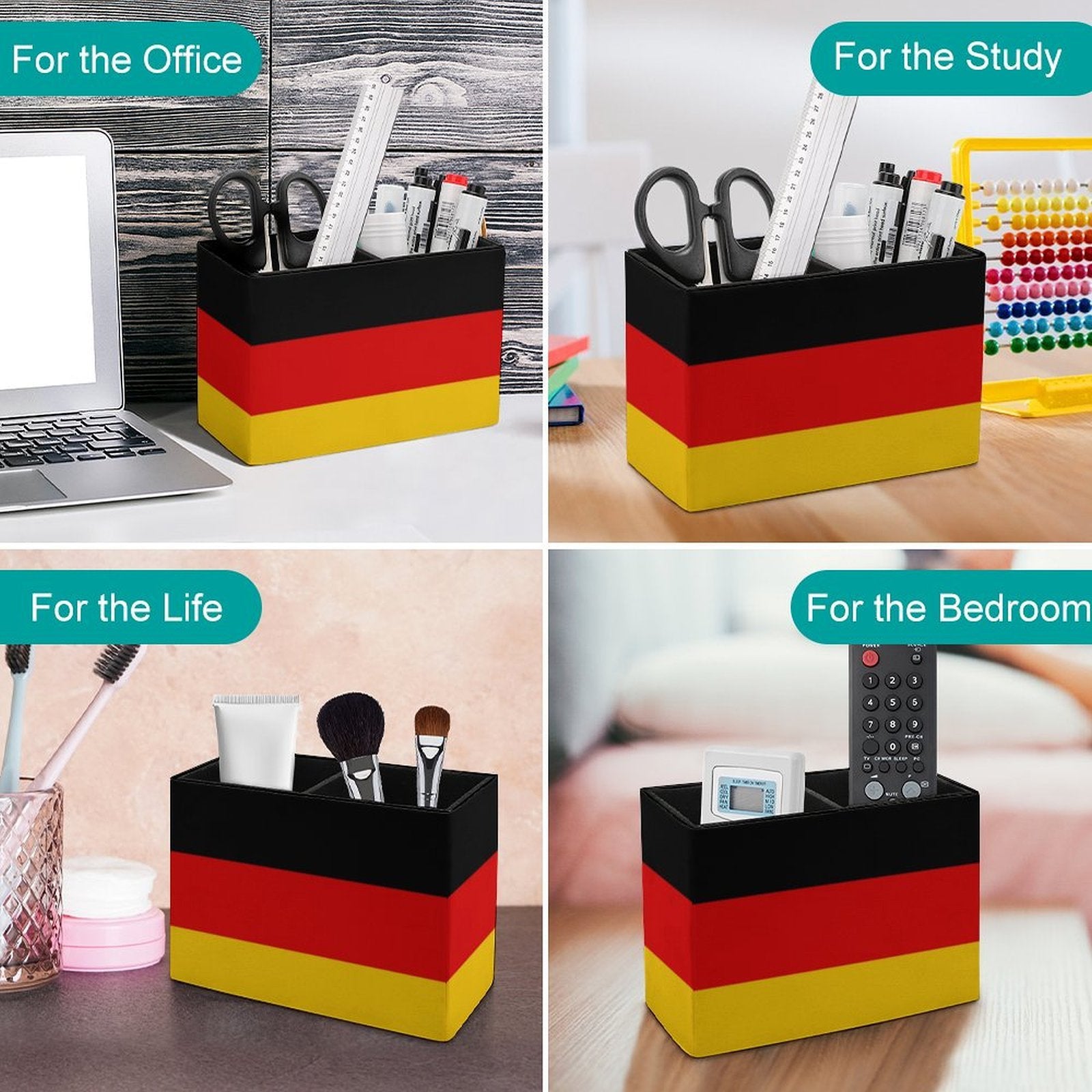 Germany Flag Leather Pen Holder