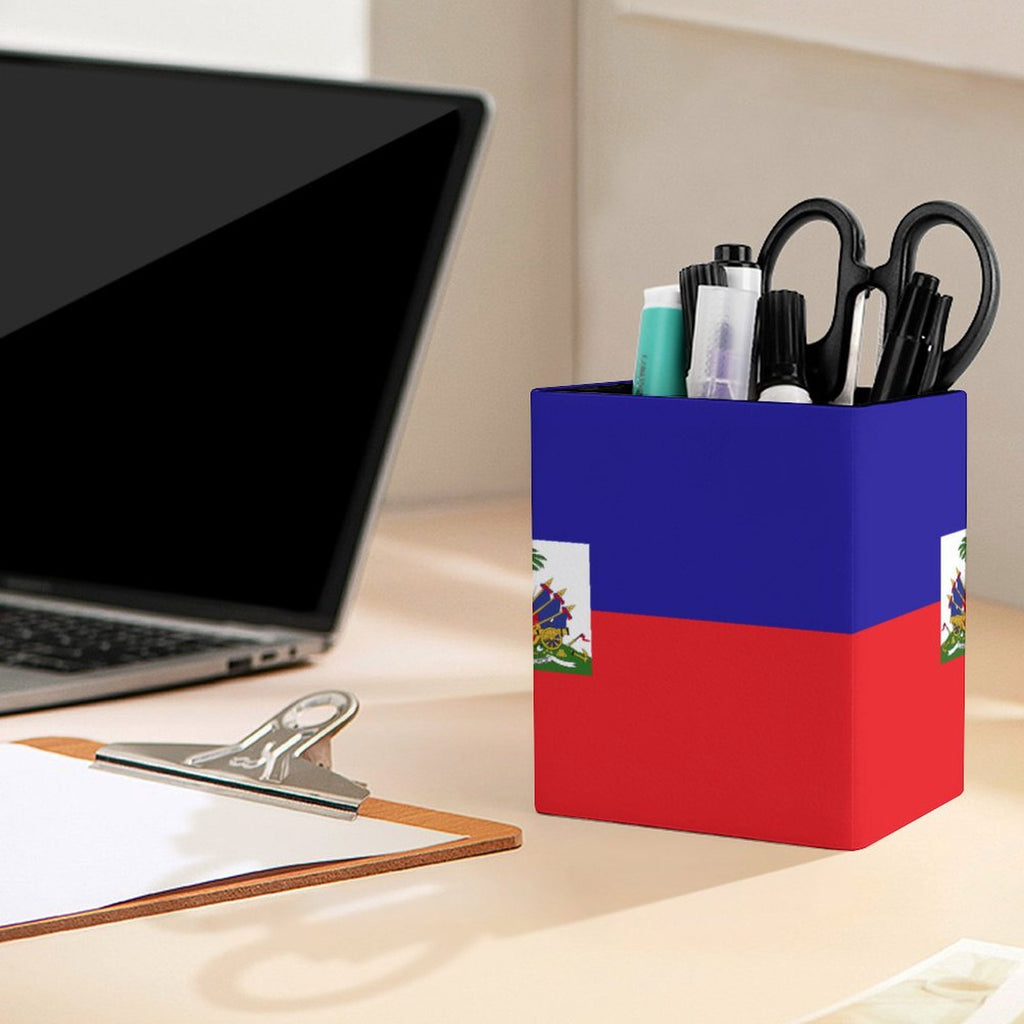 Haiti Flag Square Pen Holder