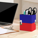 Haiti Flag Square Pen Holder