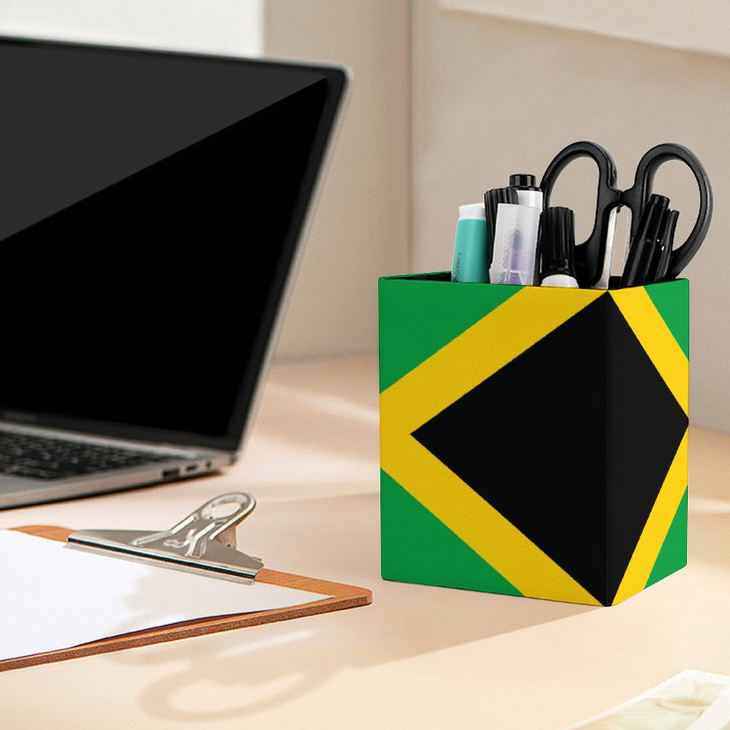 Jamaica Flag Square Pen Holder