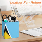St Lucia Flag Square Pen Holder