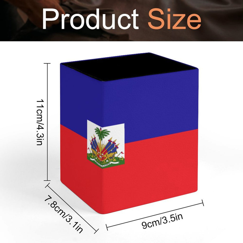 Haiti Flag Square Pen Holder