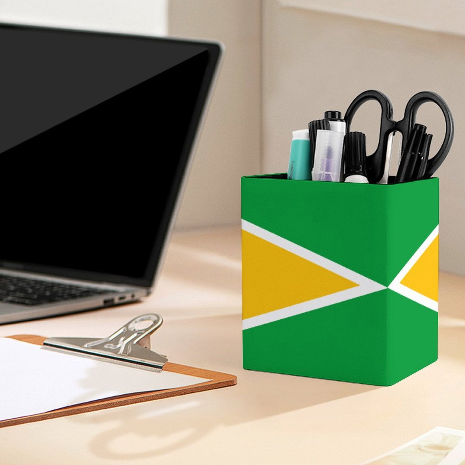 Guyana Flag Square Pen Holder