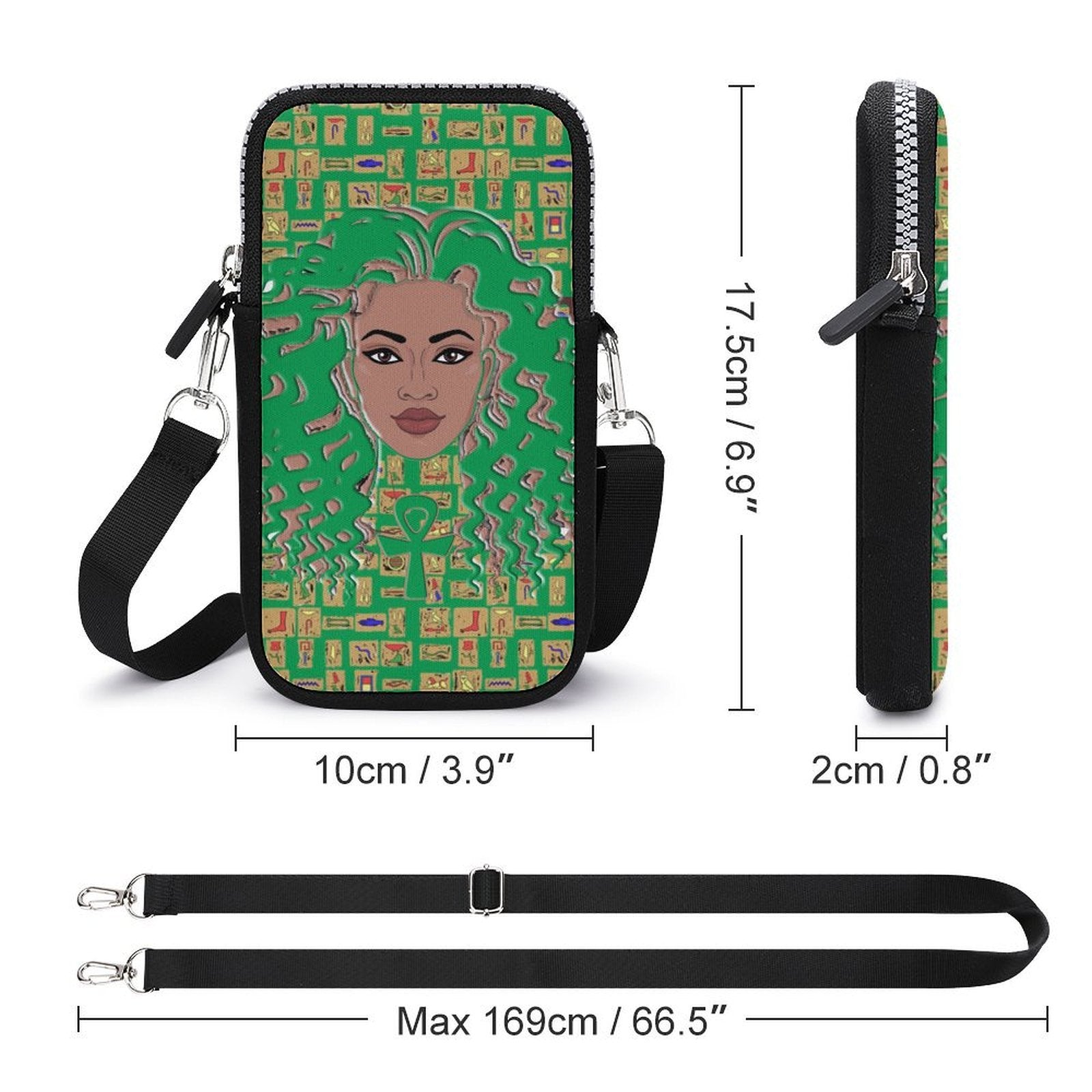 Nubian Girl (Green) Mobile Phone Purse