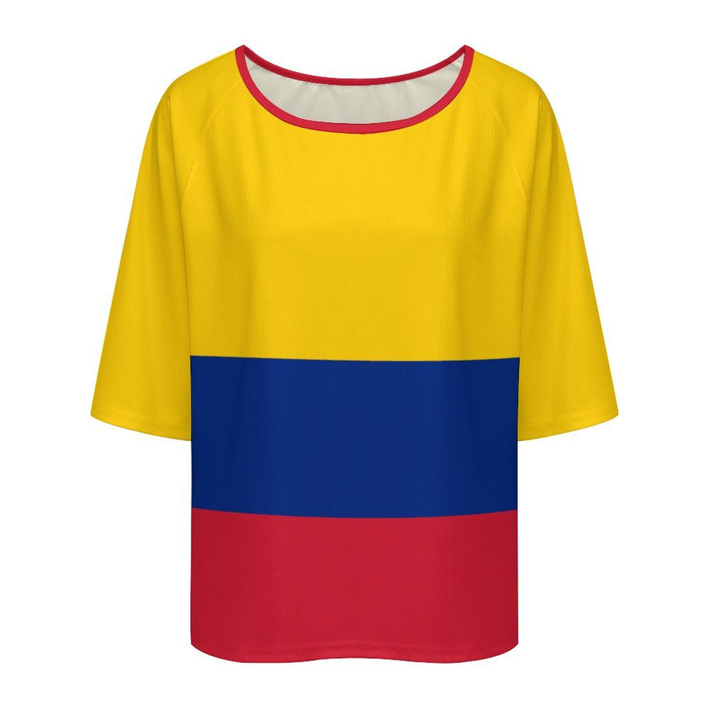 Columbia Flag Women’s Loose Half-Sleeve Boat Neck T-Shirt