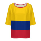 Columbia Flag Women’s Loose Half-Sleeve Boat Neck T-Shirt