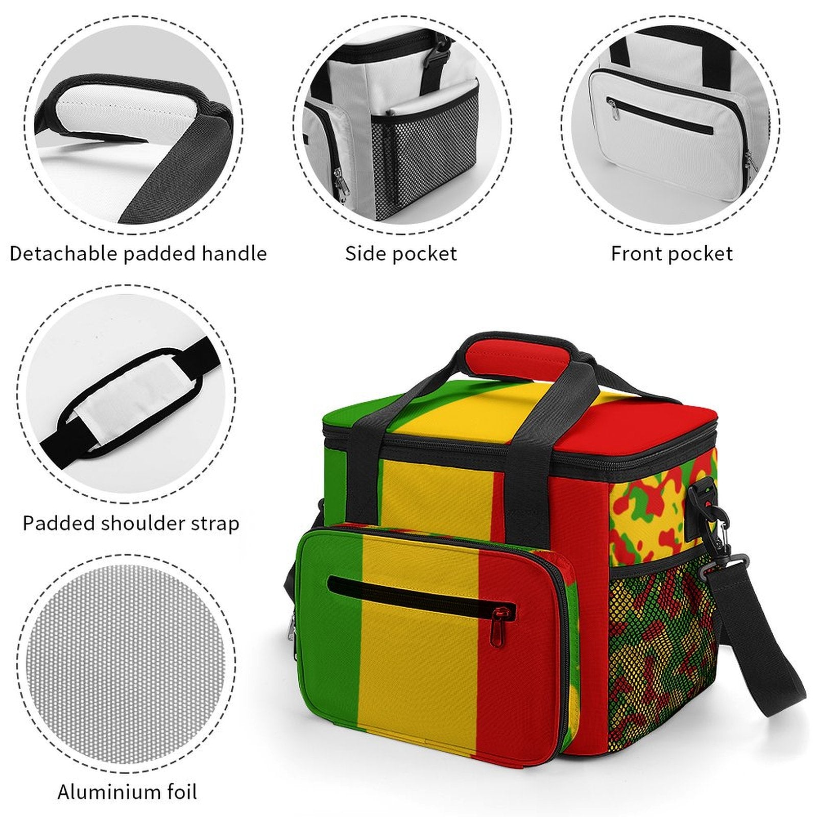 Rastafarian Flag Insulated Cooler Bag