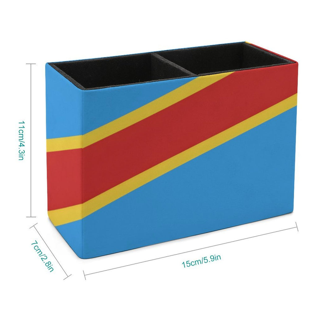 D R Congo Flag Leather Pen Holder