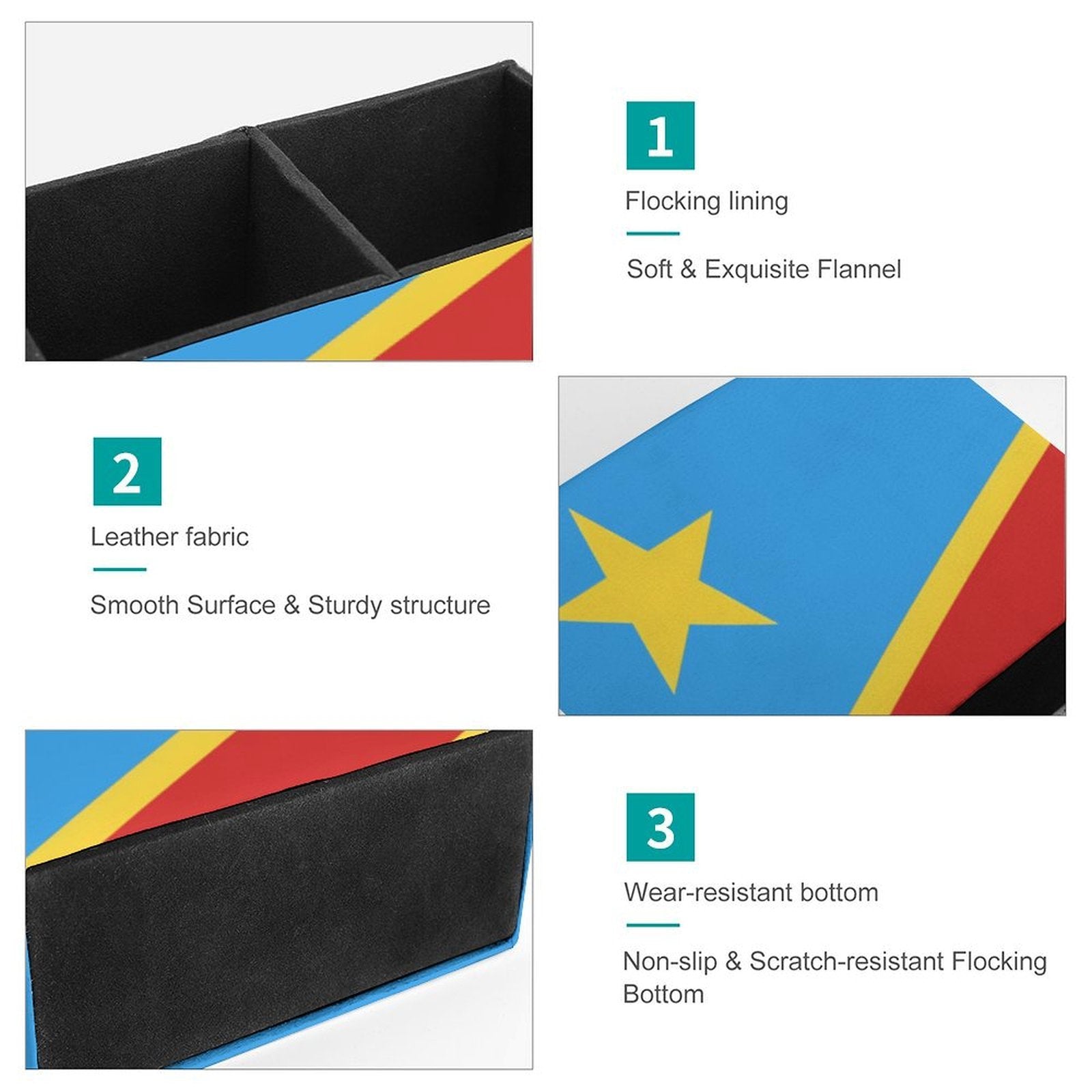 D R Congo Flag Leather Pen Holder