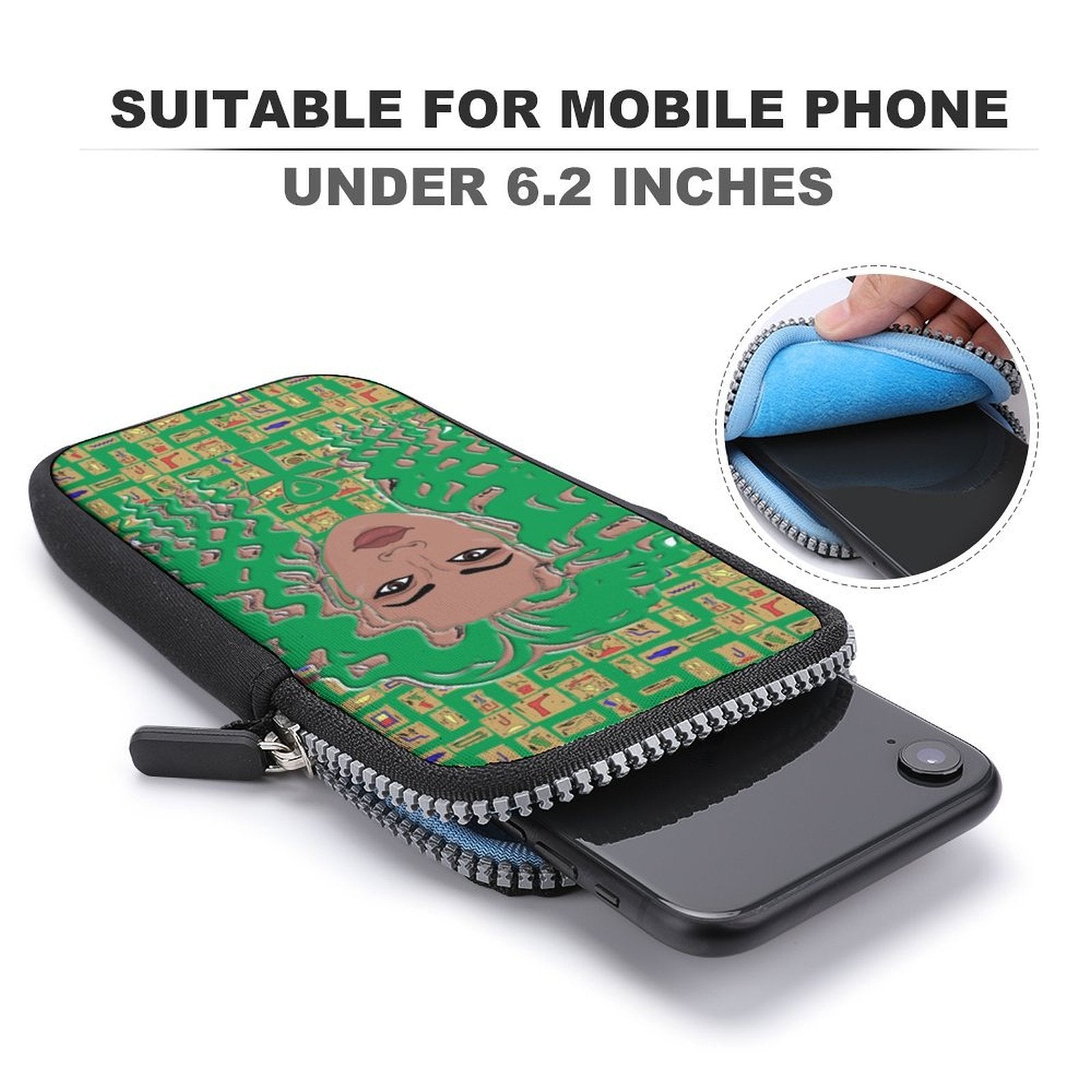 Nubian Girl (Green) Mobile Phone Purse