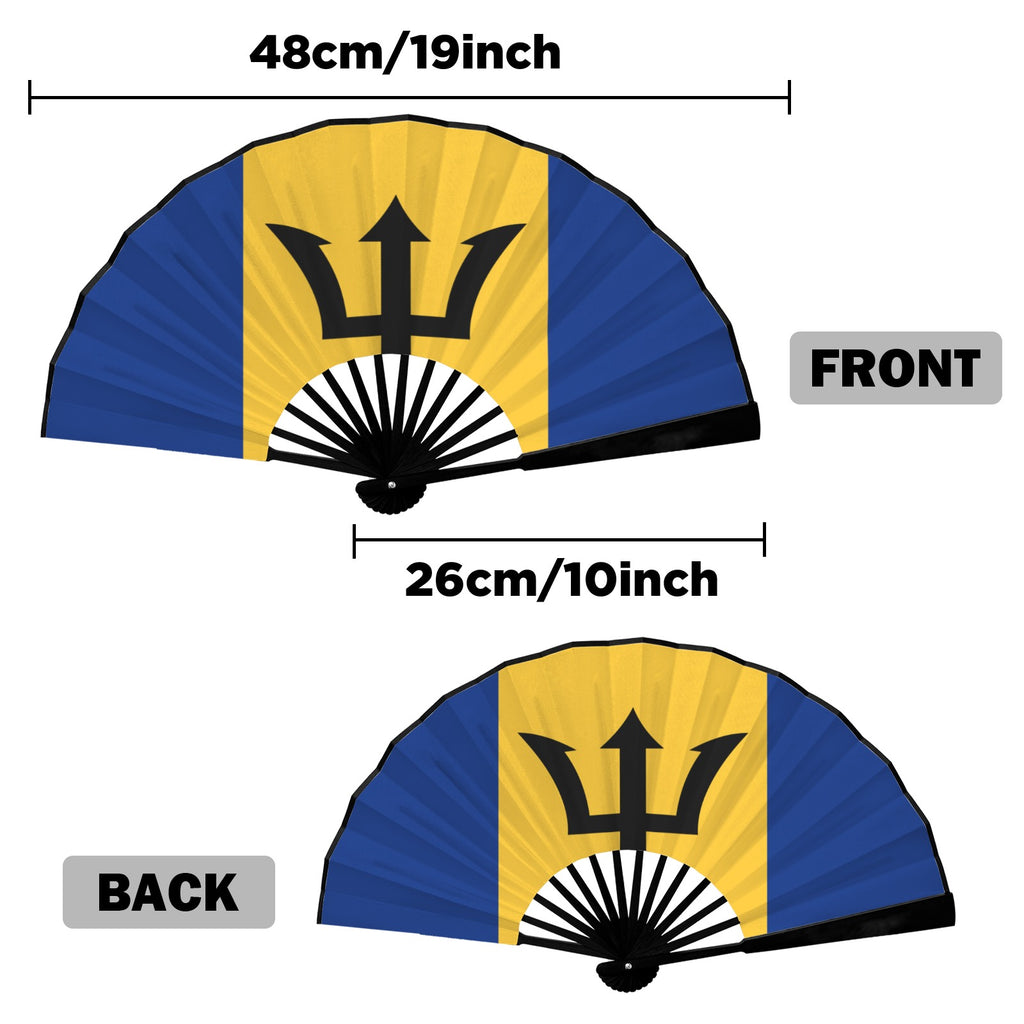 Barbados Flag Double-Sided Custom Folding Fan