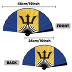 Barbados Flag Double-Sided Custom Folding Fan