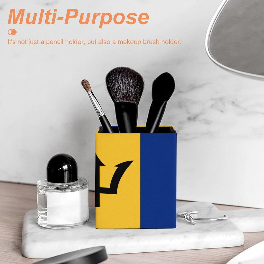 Barbados Flag Square Pen Holder