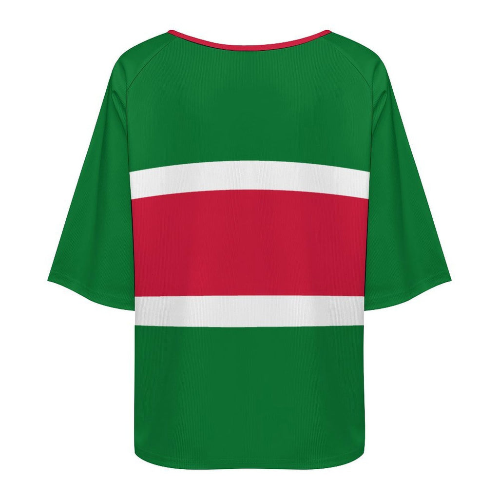 Suriname Flag Women’s Loose Half-Sleeve Boat Neck T-Shirt