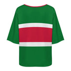 Suriname Flag Women’s Loose Half-Sleeve Boat Neck T-Shirt