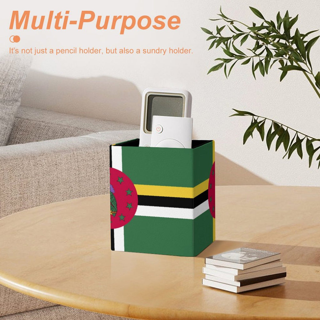 Dominica Flag Square Pen Holder