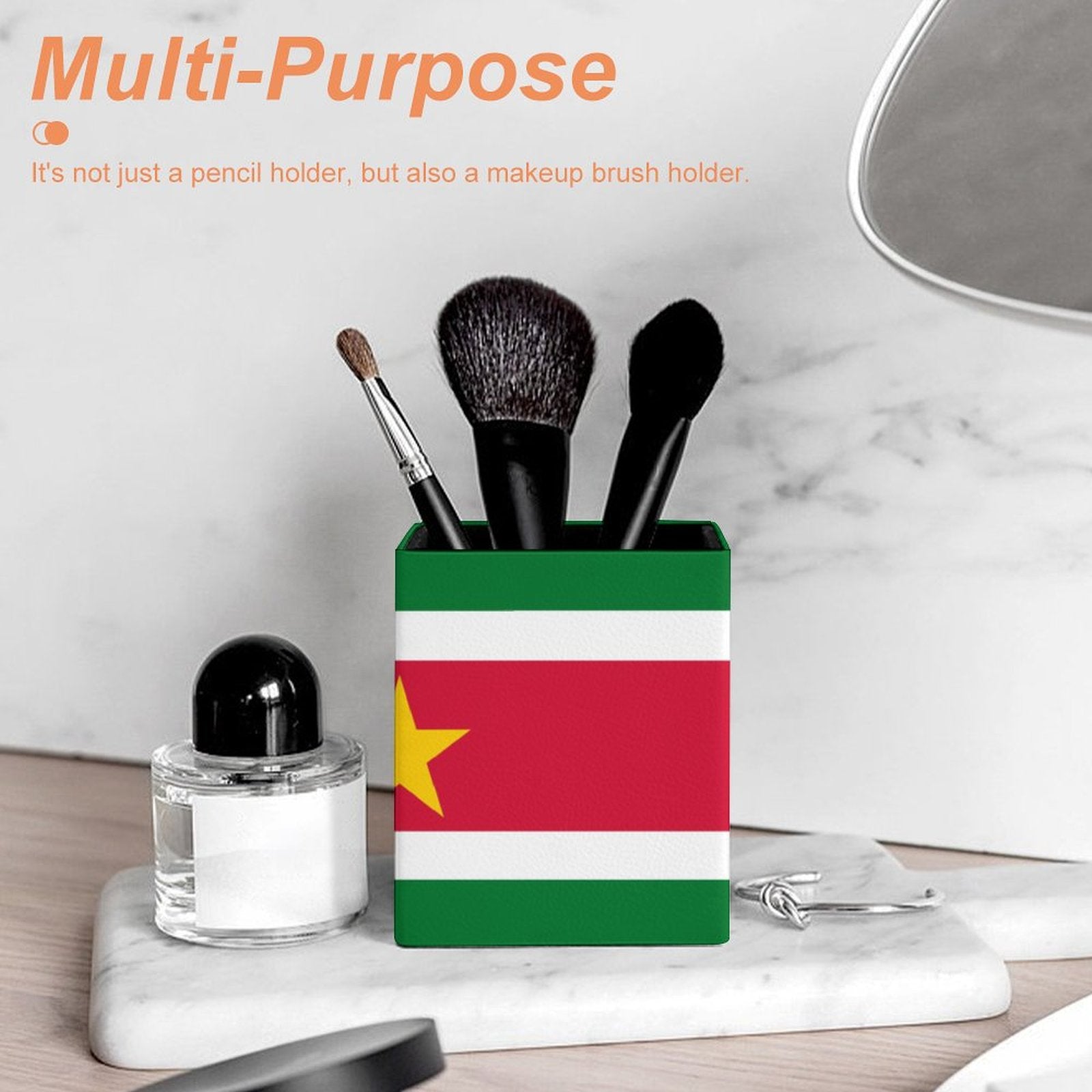 Suriname Flag Square Pen Holder