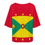 Grenada Flag Women’s Loose Half-Sleeve Boat Neck T-Shirt