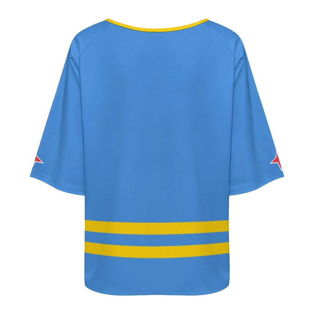 Aruba Flag Women’s Loose Half-Sleeve Boat Neck T-Shirt