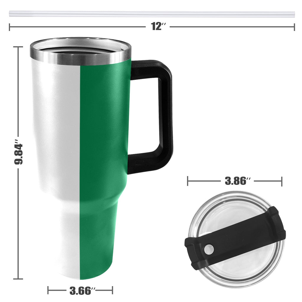 Nigeria Flag 40oz Tumbler with Black Handle