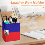 Haiti Flag Square Pen Holder