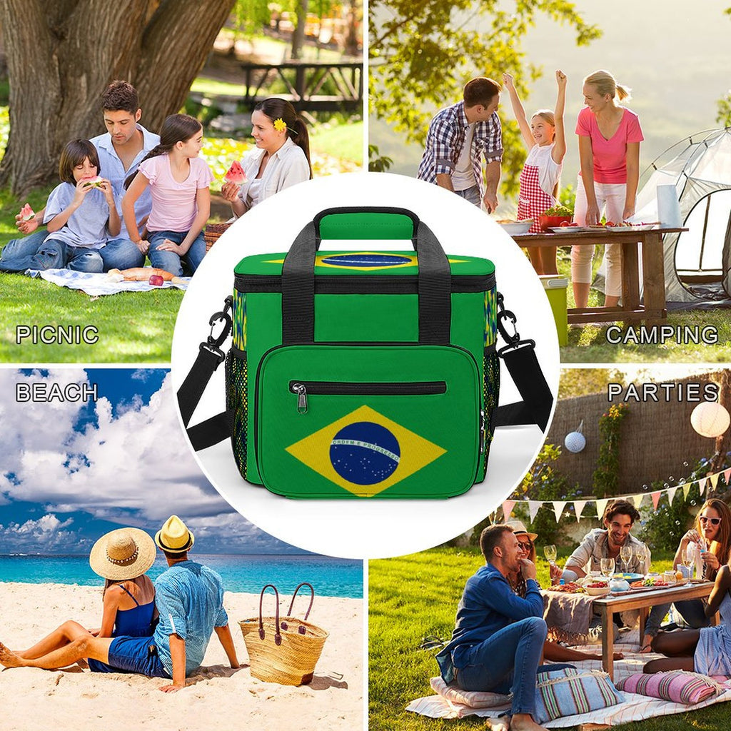 Brazil Flag Insulated Cooler Bag