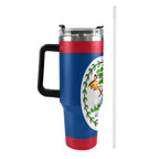 Belize Flag 40oz Tumbler with Black Handle