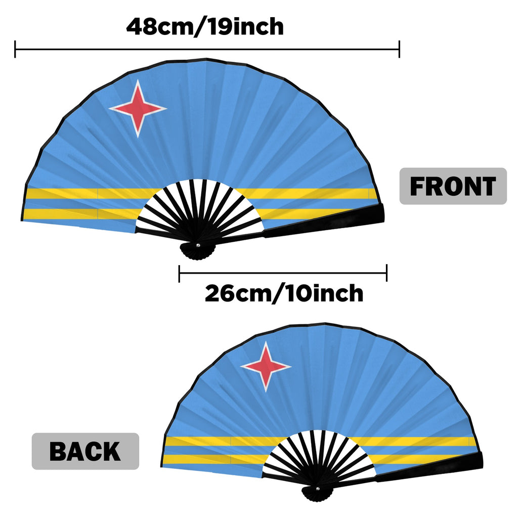 Aruba Flag Double-Sided Custom Folding Fan