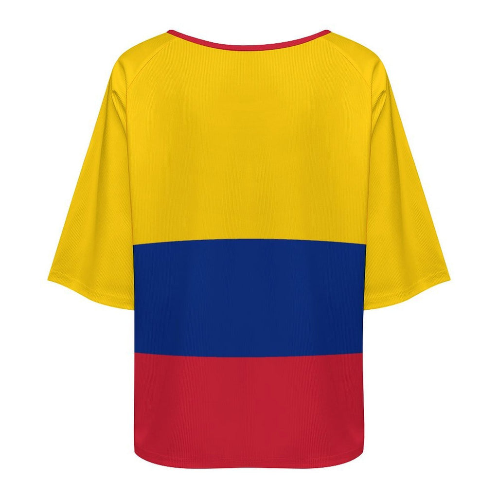 Columbia Flag Women’s Loose Half-Sleeve Boat Neck T-Shirt