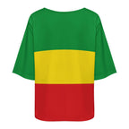Ethiopia Flag Women’s Loose Half-Sleeve Boat Neck T-Shirt