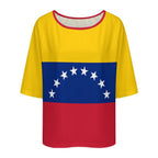 Venezuela Flag Women’s Loose Half-Sleeve Boat Neck T-Shirt