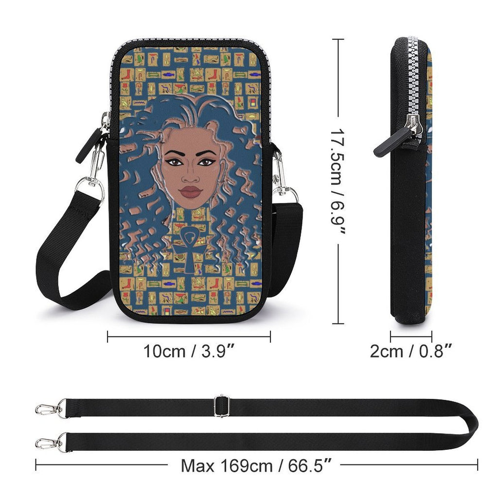 Nubian Girl (Blue) Mobile Phone Purse