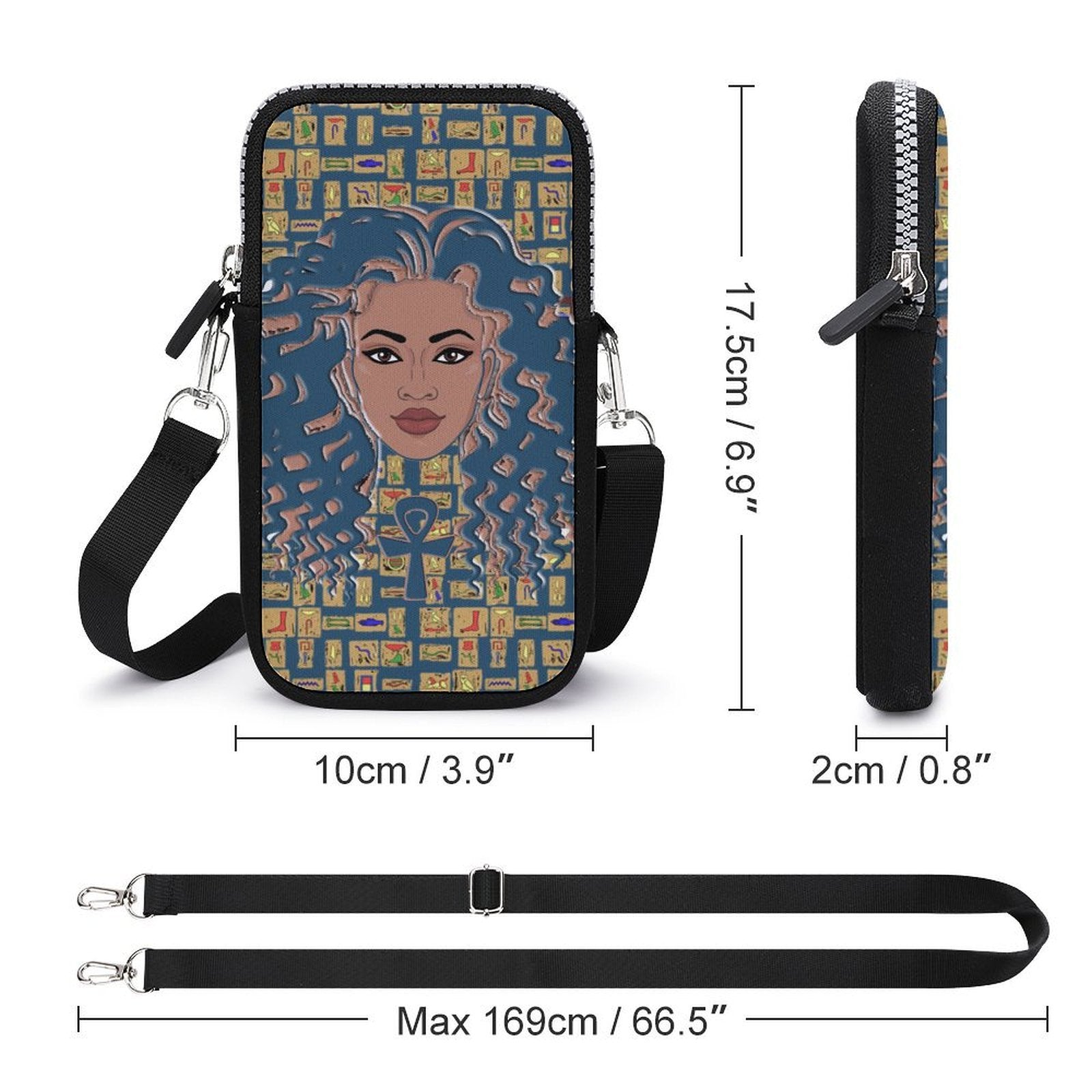 Nubian Girl (Blue) Mobile Phone Purse