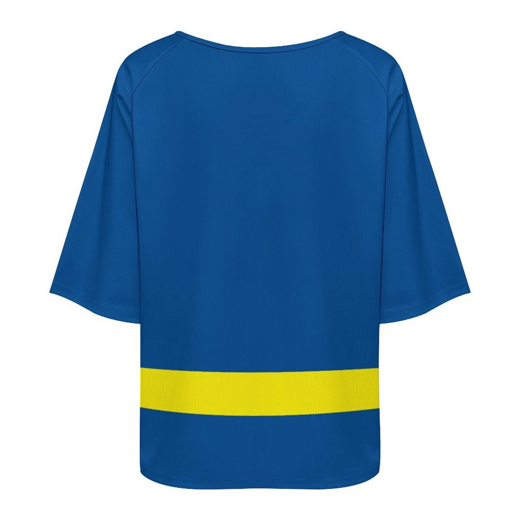 Curacao Flag Women’s Loose Half-Sleeve Boat Neck T-Shirt