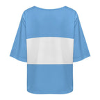 Argentina Flag Women’s Loose Half-Sleeve Boat Neck T-Shirt