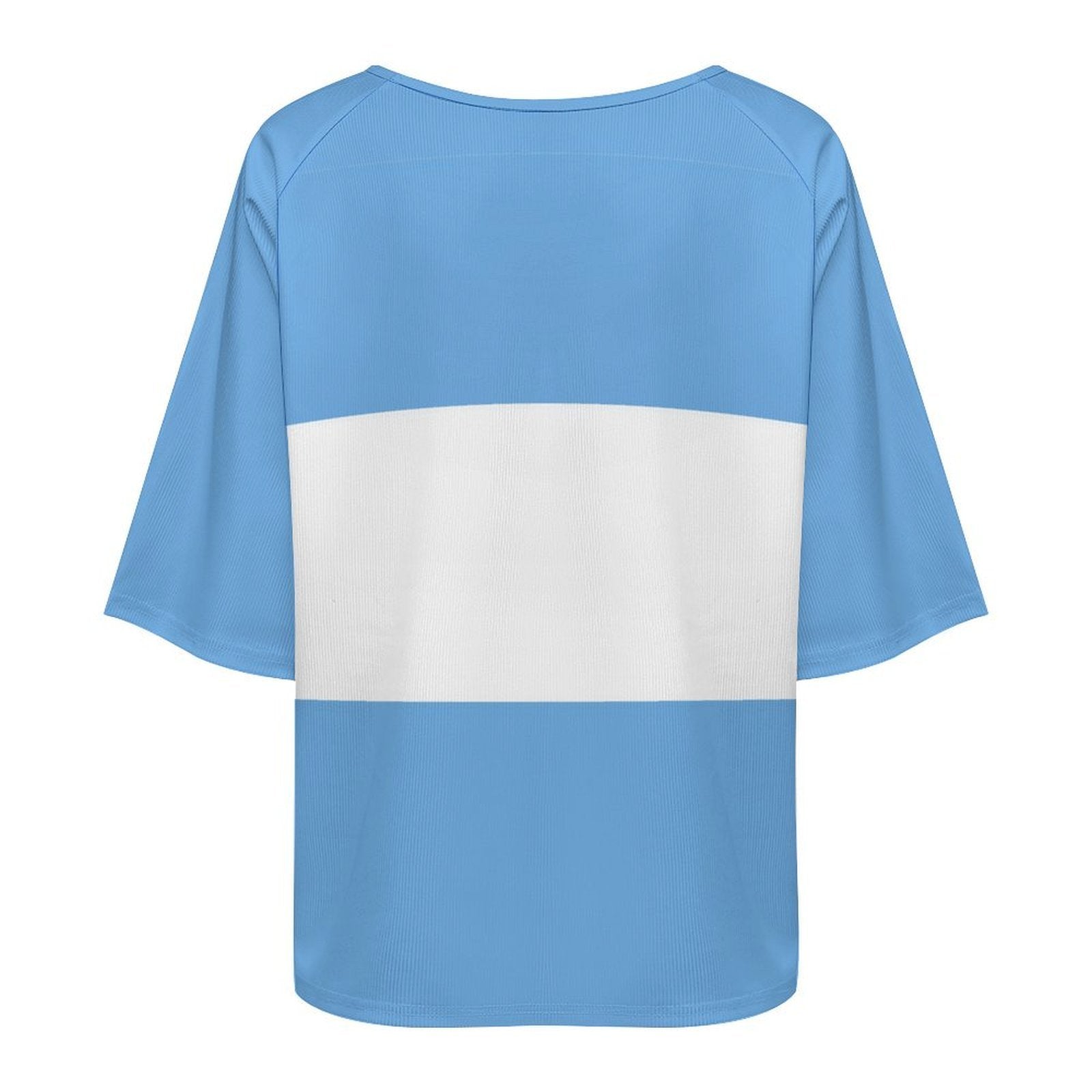 Argentina Flag Women’s Loose Half-Sleeve Boat Neck T-Shirt