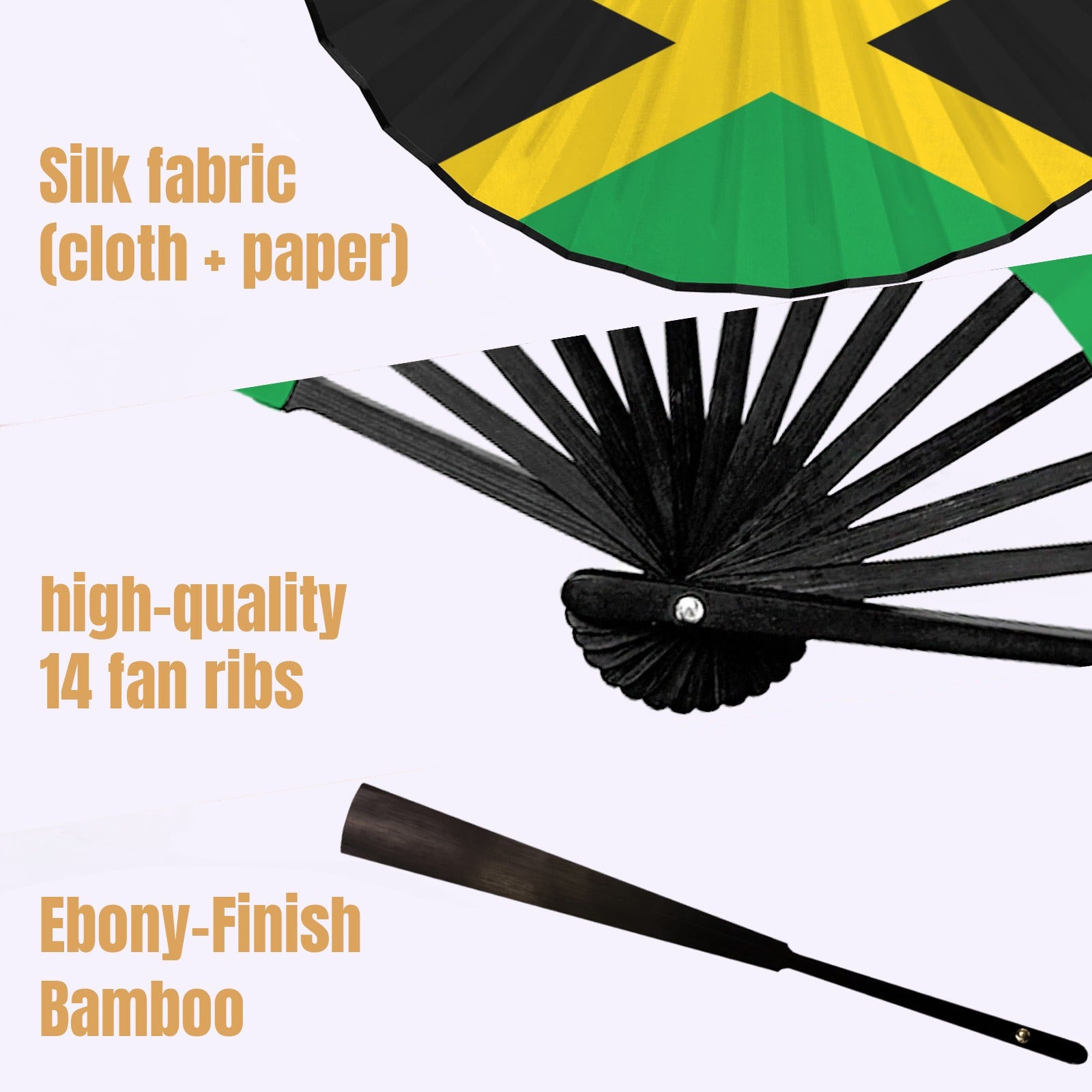 Janaica Flag Double-Sided Custom Folding Fan