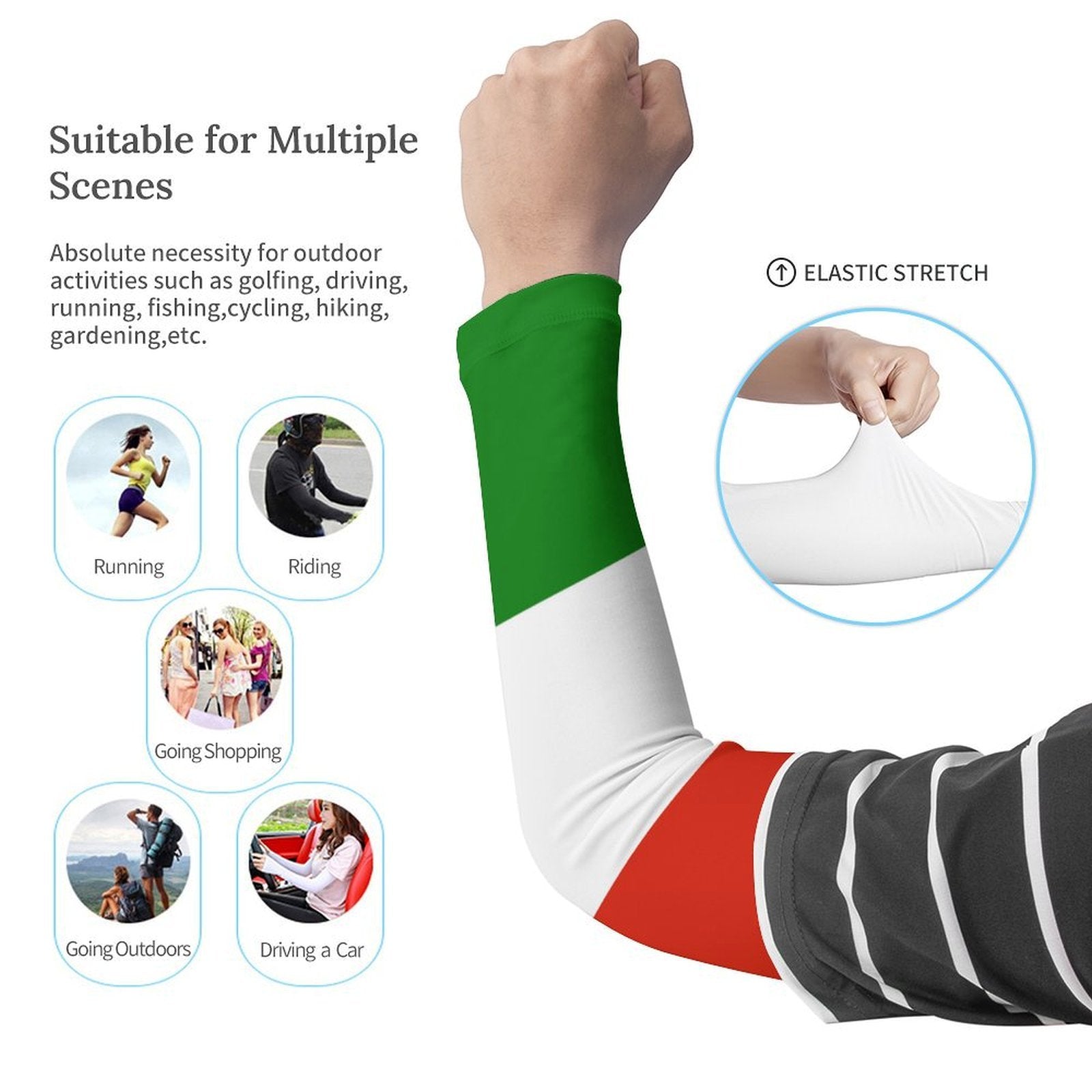 Italy Flag Cooling Compression Arm Sleeves