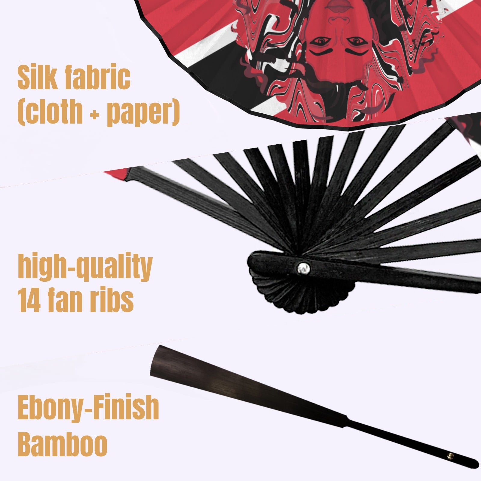 Trini Girl Double-Sided Custom Folding Fan