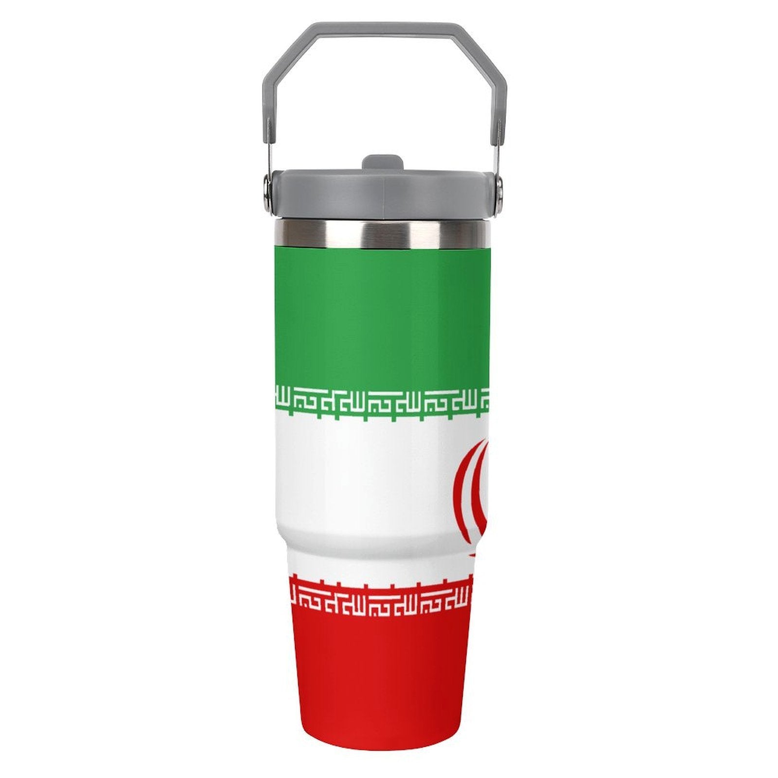 Iran Flag 30oz Tumbler with Top Handle