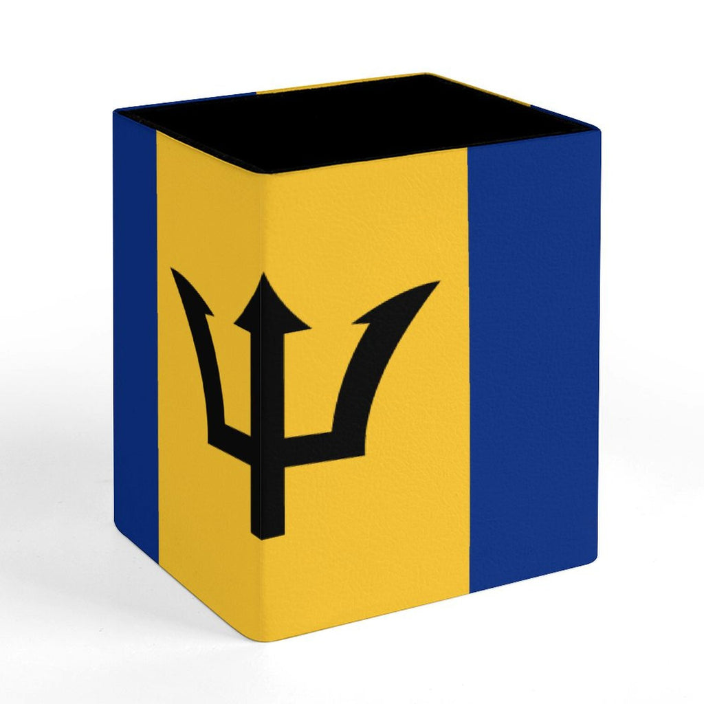Barbados Flag Square Pen Holder