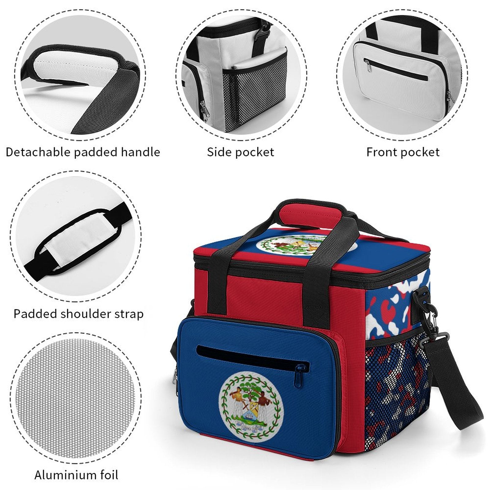 Belize Flag Insulated Cooler Bag