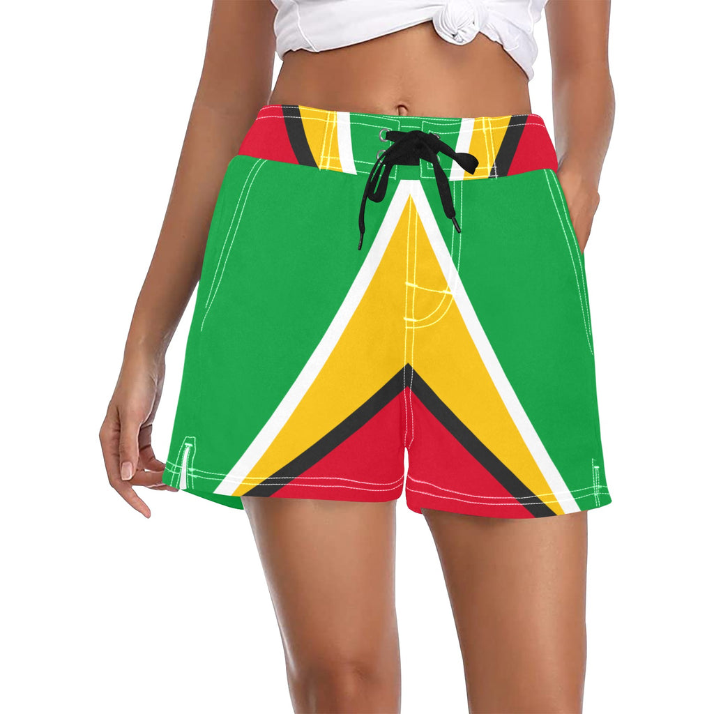 Guyana Flag Women's Casual Board Shorts