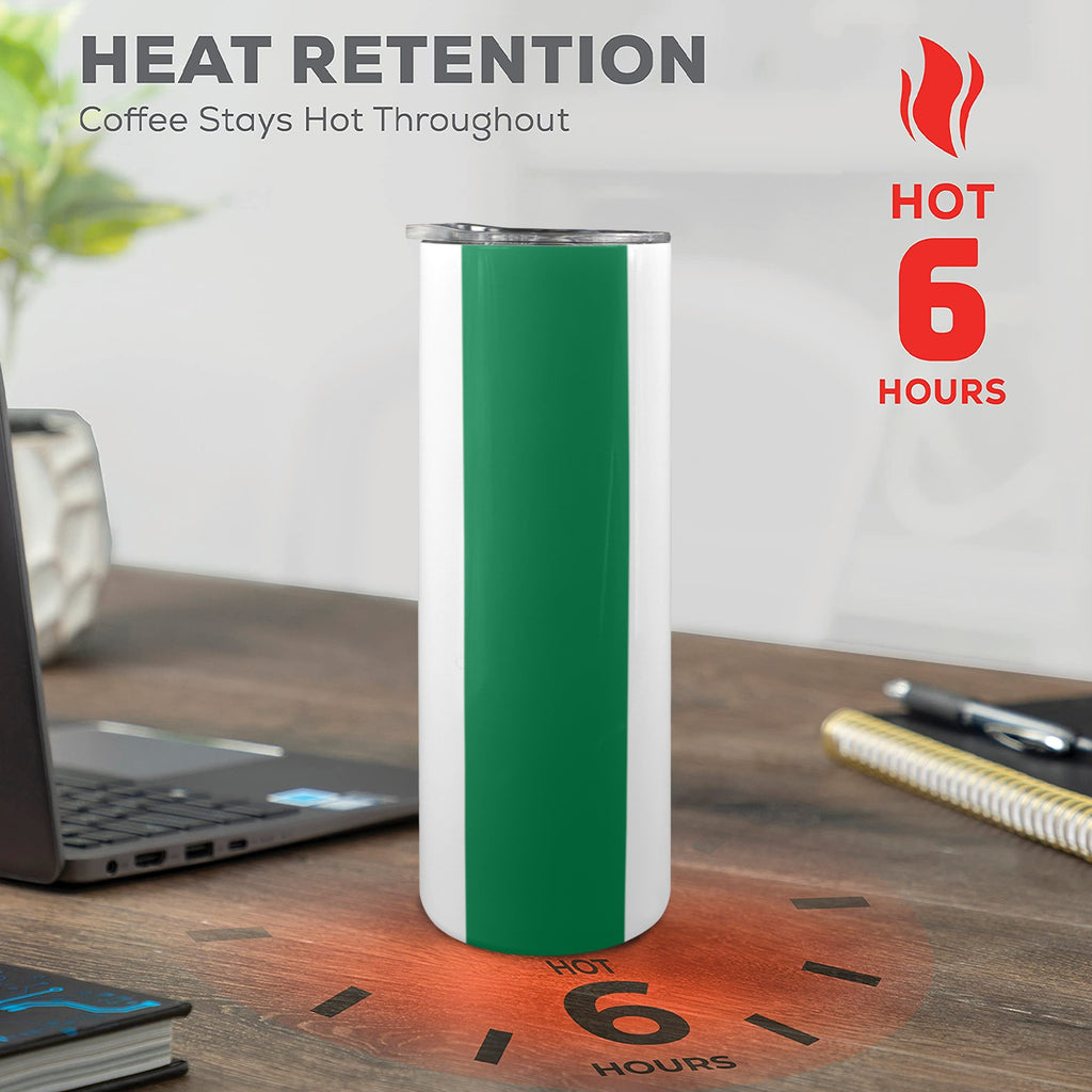 Nigeria Flag 20oz Tall Skinny Tumbler with Lid and Straw